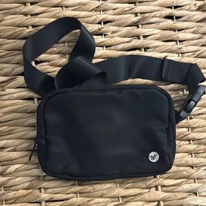 Varsity Black Belt Bag Minimalist Design